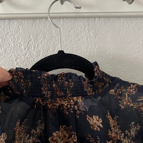 NWOT CAMI NYC The Willa Toile Print Silk High Neck Blouse - Picture 5 of 11